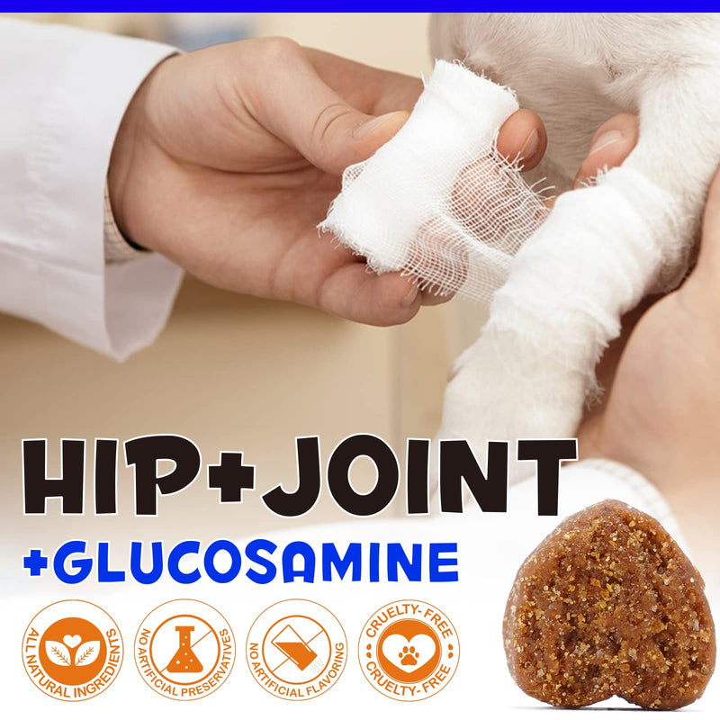 Joint & Hip Chews for Dogs - Support Joint Pain Relief - Dog Hip and Joint Supplement with Hemp Oil, Glucosamine Chondroitin for Dog, Soft Chews for Small, Medium and Large Dogs - 150pcs / Duck Flavor 13.2 OZ