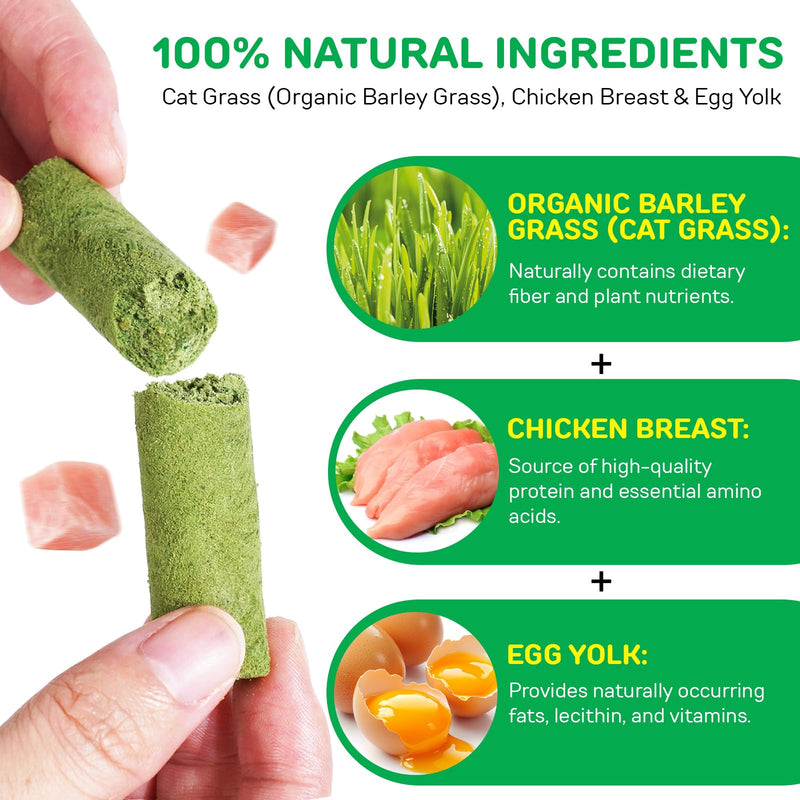 ISUNRISE 60g/2.12oz Cat Grass Sticks, Delicious Freeze-Dried Cat Grass Treats Edible Cats Chew Toy Kitten Snacks for Hairball Removal and Teeth Cleaning 2.12 Ounce (Pack of 1)