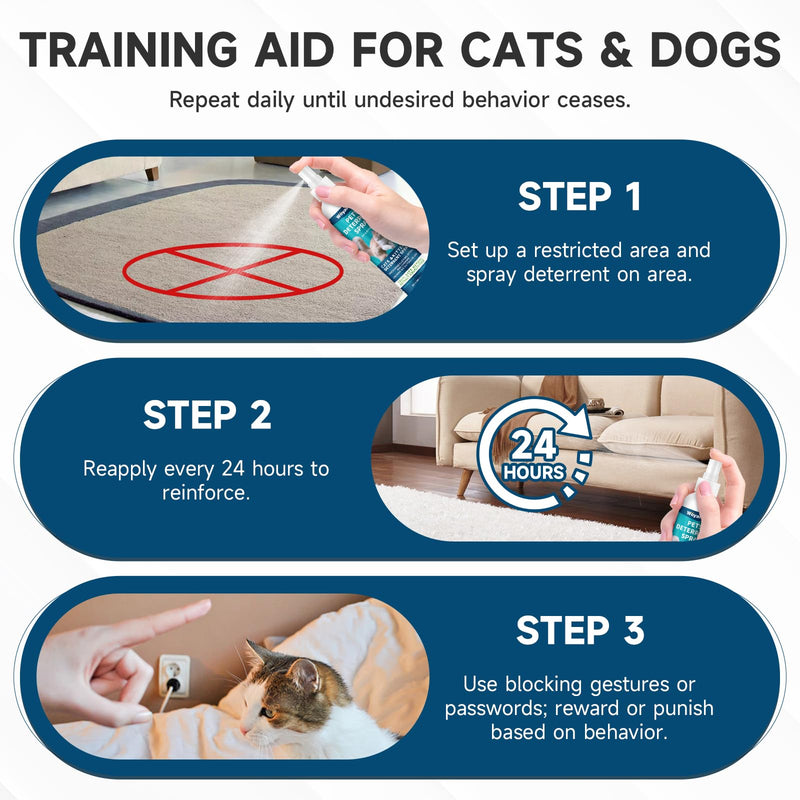 Cat Deterrent Spray, Dog and Cat Repellent Indoor & Outdoor, Cat Spray Deterrent for Scratching, Dog Deterrent Spray to Keep Pet Off Limits Areas, Protect Furniture, Sofa, Rug, Curtain, 200 ml - BeesActive Australia