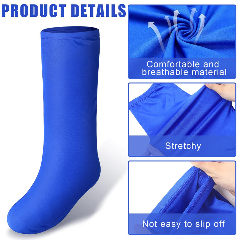 4 Pcs Leg Cast Cover Medium Short Cast Sock Cover Below the Knee Leg Sleeve for Foot Men Women Plaster Stocking Protective(Black, Blue, Gray,Dark Green) Black, Blue, Gray,Dark Green - BeesActive Australia