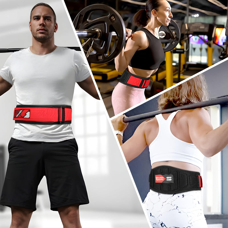 Weight Lifting Belt – 6.5” Back Support Padded Workout Belt Auto Lock Buckle – Neoprene Gym Belt Men Women – Fitness Bodybuilding Training Deadlift Squats Weightlifting Belt Small - BeesActive Australia