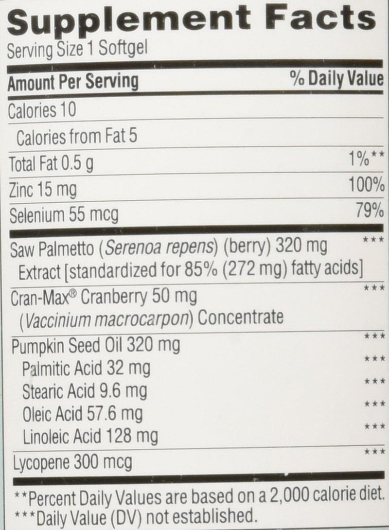 Trunature Saw Palmetto Prostate Health Complex with Zinc, Lycopene and Pumpkin Seed, 250 Softgels - BeesActive Australia