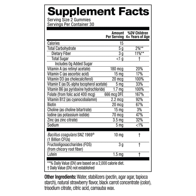Biostime Kids Multivitamin Gummies with Probiotics & 11 Essential Vitamins (Ages 4+) | Multivitamin for Kids | No Added Sugar Fruity Bites | Free from Top 9 Allergens | 50 Count