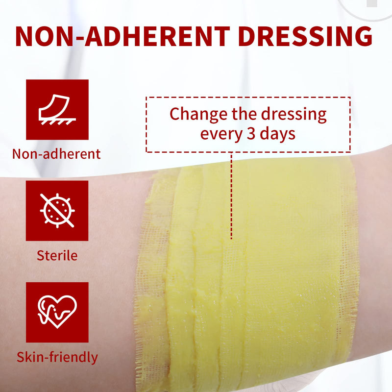 Xeroform Petrolatum Dressing 5"x9", 25 PCS Non-Adherent Gauze for Low Exudating Wounds, Fine Mesh Gauze Pads for Burns, Abrasions, Lacerations, Skin Grafts and Surgical Incisions 5" x 9" (Pack of 25)