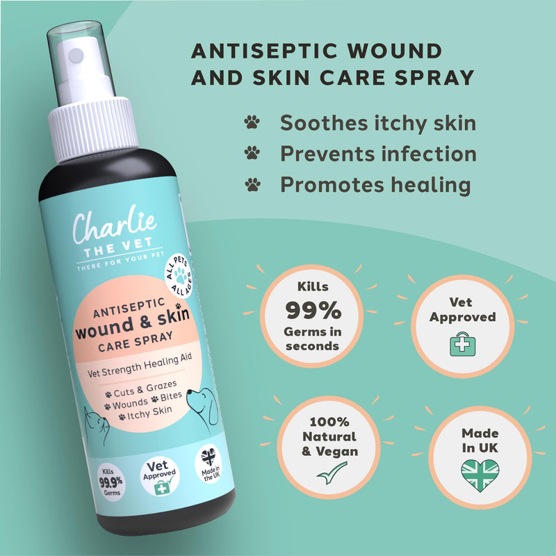 Antiseptic Wound & Skin Care Spray (100ml) | Award-Winning | Stops Itching, Fights Infection, Heals Fast | Safe, Non-Stinging, Natural | Veterinary Strength for Dogs, Cats & Pets