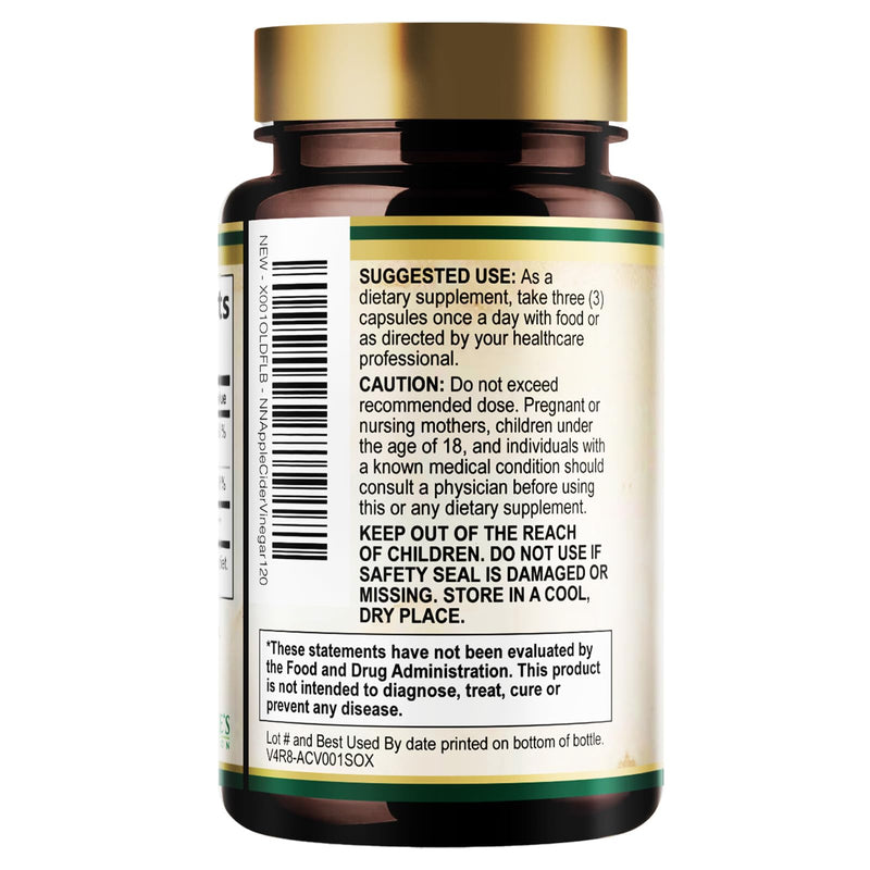 Apple Cider Vinegar Capsules 1877mg per Serving - Extra Strength Detox & Cleanse with Vitamin D & Zinc - Premium ACV, Joint Natural Digestion & Immune Support - Vegetarian Supplement - 120 Capsules 120 Count (Pack of 1)