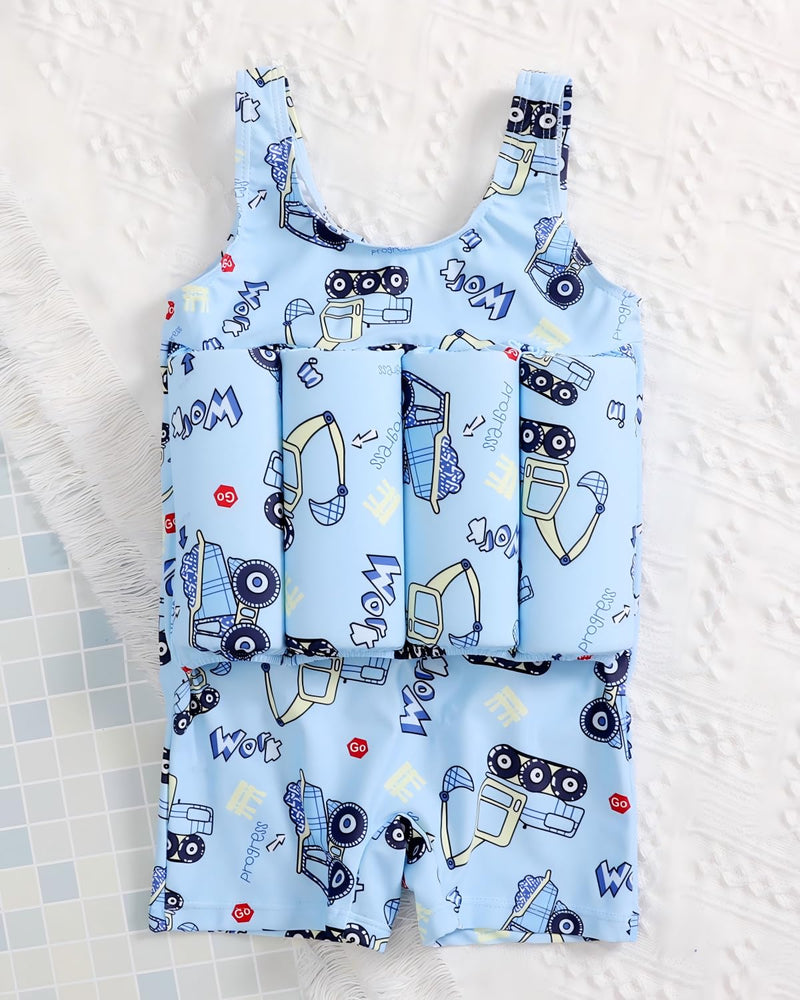 DivingBirds Toddler Girls Floatie Swimsuit, Sleeveless One Piece Float Suit for Baby Girls Pool Beach, 1-6Y Blue 2-3T - BeesActive Australia