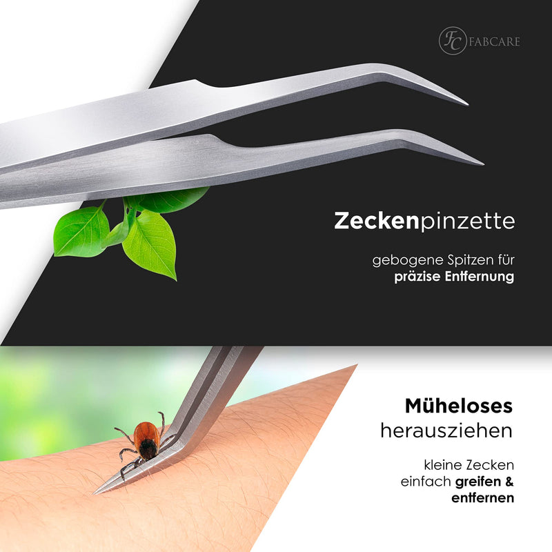 FABCARE 2 in 1 tick tweezers - tick tweezers and tick hook - including case, e-book and identification card - tick tweezers for dogs, cats and people - tick remover for ticks of all sizes - BeesActive Australia