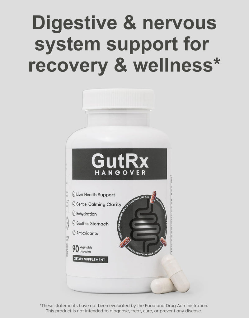 Recovery Support Supplement – Digestive & Nervous System Support with Milk Thistle, NAC, Magnesium & B Vitamins, 30 Servings