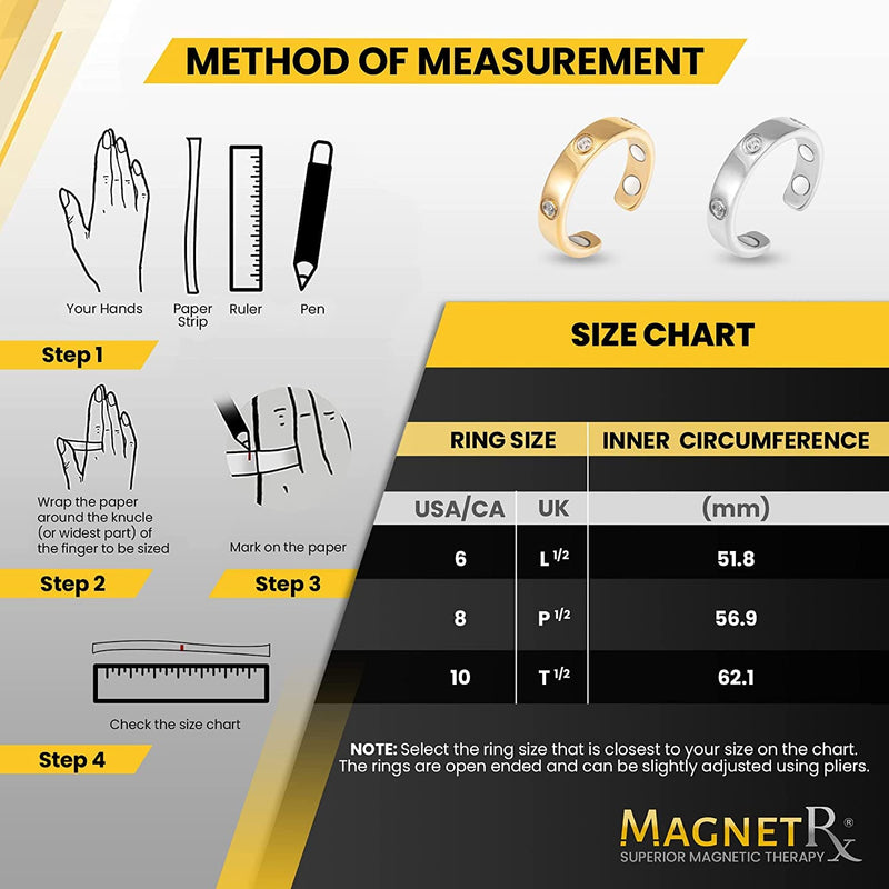 MagnetRX¬Æ Magnetic Rings for Women ‚Äì Elegant Crystal Ring ‚Äì Magnet Rings for Women (Gold | Size: 8) Gold