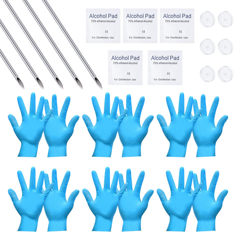 QWALIT Piercing Needle Kit - Ear & Belly Button Piercing Set 20G, 18G, 16G, 12G, 14G D1-16 gauge - BeesActive Australia