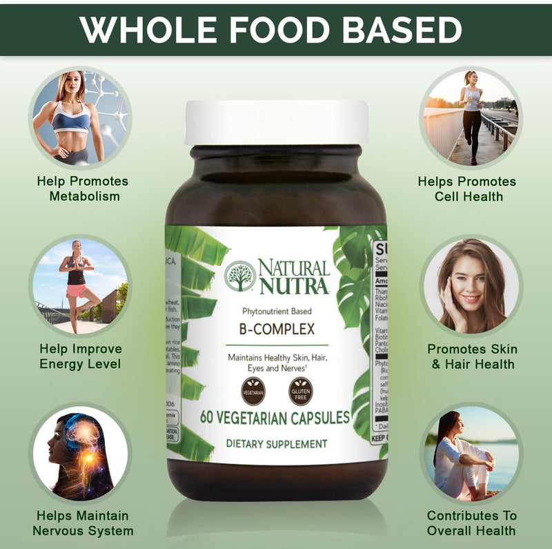Natural Nutra Vitamin B Complex, 60 Vegetarian Capsules 60 Count (Pack of 1)