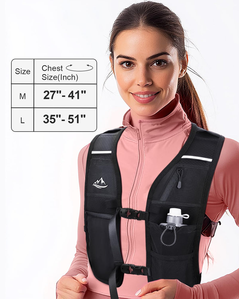 Running Vest for Women Men, Reflective Hydration Vest with Adjustable Waistband & Phone Pocket, Lightweight Breathable Running Water Vest for Jogging Hiking Trail Cycling and Marathon Race Medium - BeesActive Australia