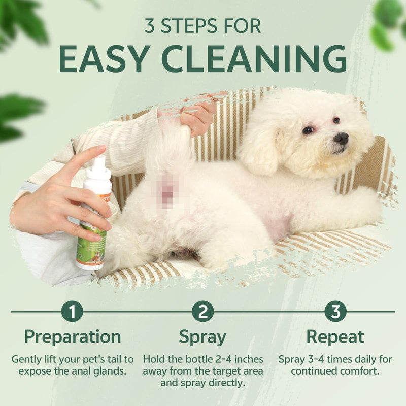 puyrzoe Pet Itch Relief Hot Spot Spray & Pet Anal Gland Spray, Anti Itch and Allergy Relief & Fast Relief for Anal Glands Soothes Itching