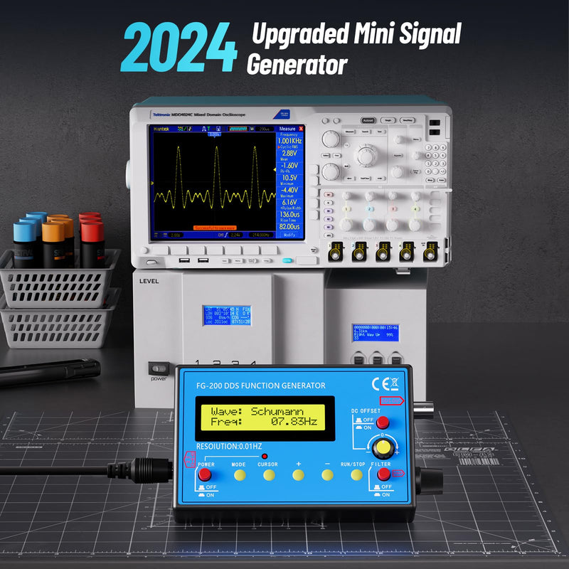 1Hz-500kHz DDS Signal Generator with Schumann Resonator, Portable Multifunction Waveform Generator with AC/DC Power, Ideal for Oscilloscope Calibration, Audio Testing, and Stress Relief - BeesActive Australia