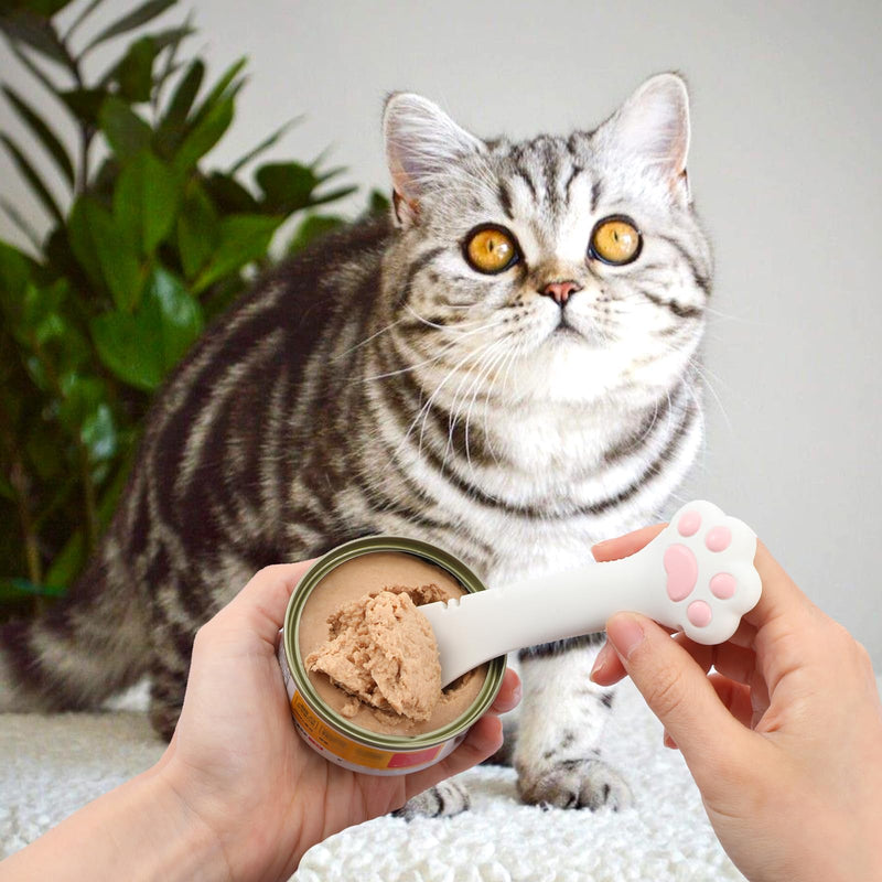 2 Pcs Cat Food Spatula Cat Can Opener And Spoon Silicone Pet Food Spoon Cat Food Spoon Spoon for Cat Food Can Wet or Dry Food Short Spoon Cat Treat Dispenser Cat Spoons for Wet Food with Mini Spatula - BeesActive Australia