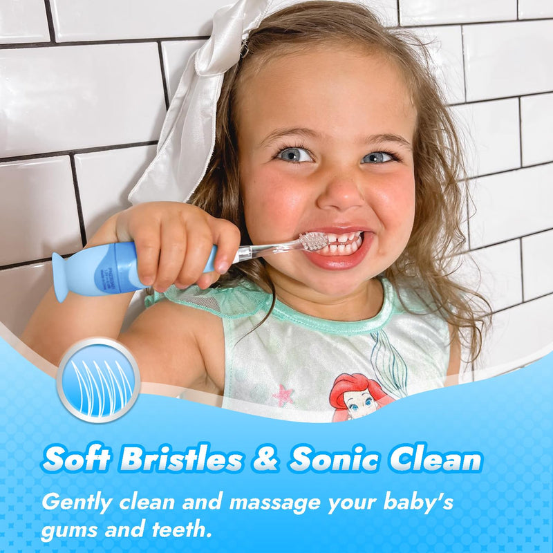 Papablic Toddler Sonic Electric Kids Toothbrush for Ages 1-3 Years, Baby Electric Toothbrush with Cute Penguin Cover and Smart LED Timer, 2 Brush Heads (Pippin) 2 Brush Heads Pippin