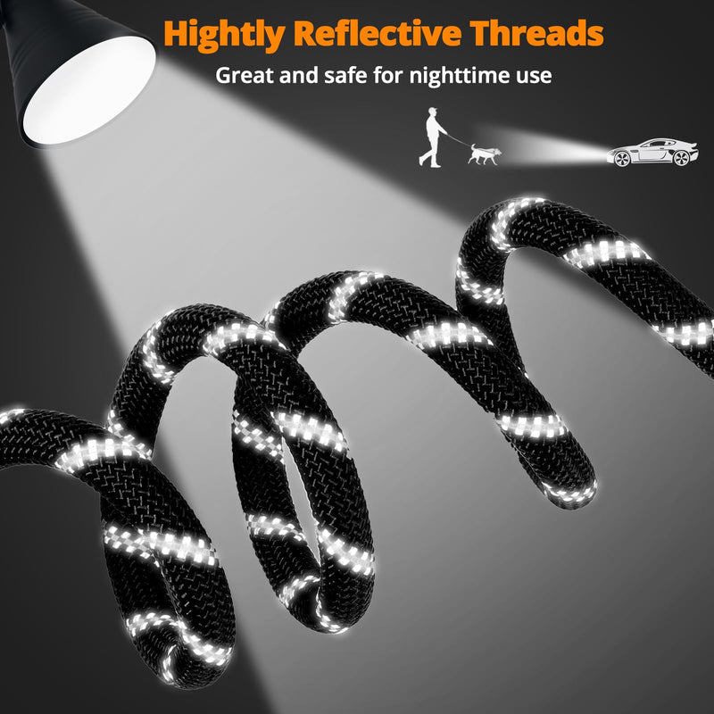 Heavy Duty Hands Free Dog Leash, 10FT Adjustable Handsfree Dog Training Leash with Shock Absorbing Bungee, No Pull Tangle Free Reflective Body Waist Leash for Dog Walking Running Black - BeesActive Australia