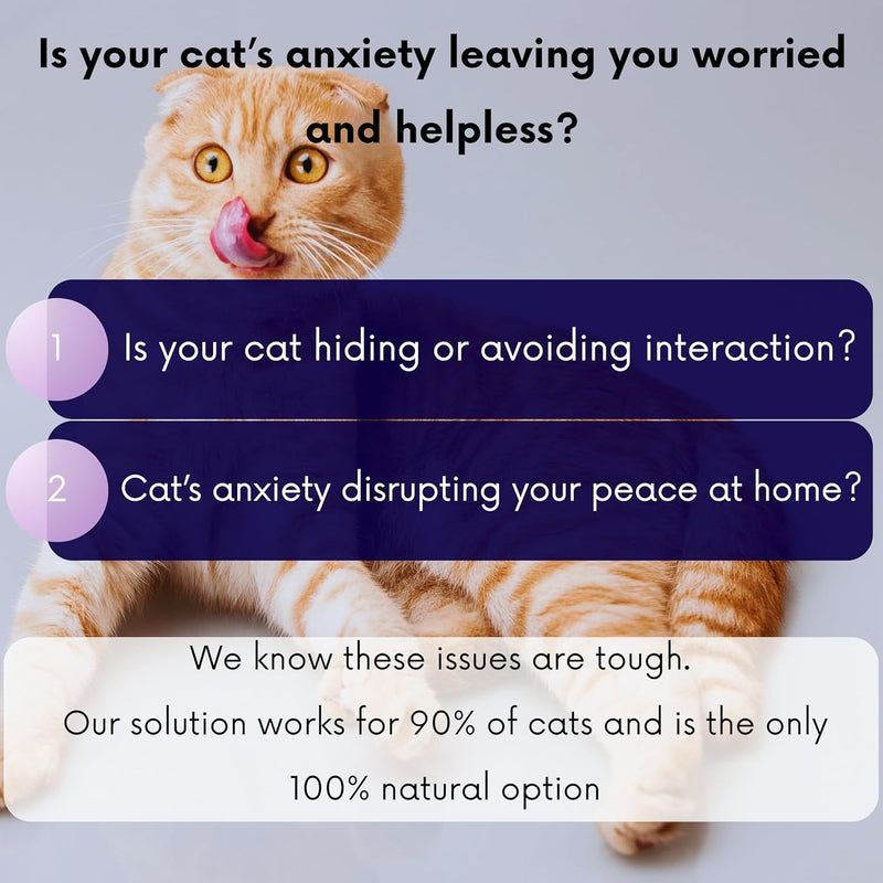 Natural Collar Anti Anxiety for Cats, Calming Collar for Indoor Cats, Stress and Anxiety Relief, Breakaway, Vet-Approved with Essential Oils (Lavender) Lavender
