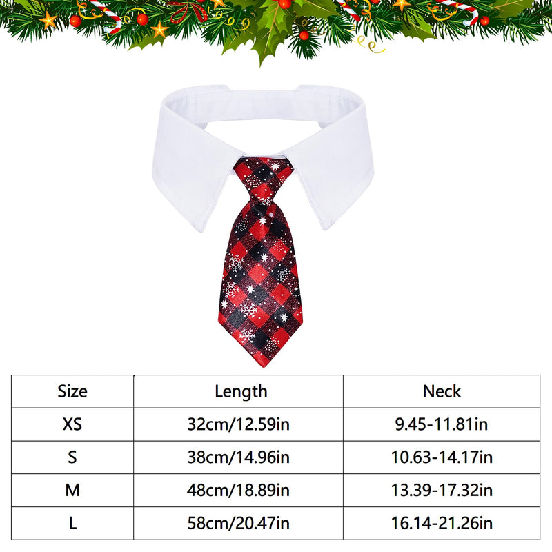 Christmas Dog Neck Tie Adjustable Christmas Dog Necktie Red Plaid Christmas Tie Red+black Medium - BeesActive Australia