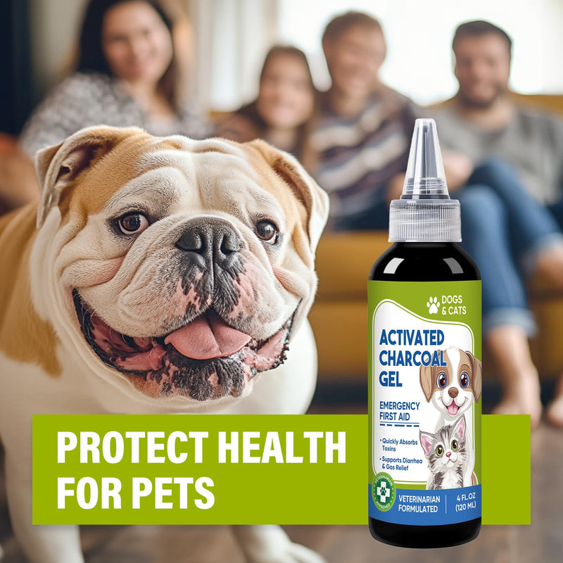 Activated Charcoal for Dogs, Activated Charcoal Gel Odor Absorber, Dog First Aid Essential, Supports Detox, Diarrhea and Gas Relief, Non-GMO, 120ml - BeesActive Australia