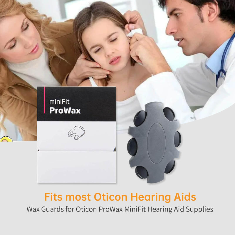 Prowax MiniFit Replacement Wax Filters - Hearing Aid Wax Guards for Oticon ProWax MiniFit Hearing Aid Supplies Cleaning Tools Included (6) 6