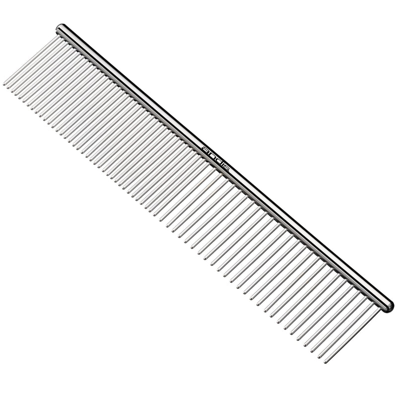 Andis 65730 Stainless-Steel Comb for Knots, Mats & Loose Hair Removal - Effective Dematting Tool, Comfortable, Lightweight, Portable & Safe for Dogs, Cats & Pets – Silver, 7-1/2-Inch 7 1/2" - BeesActive Australia