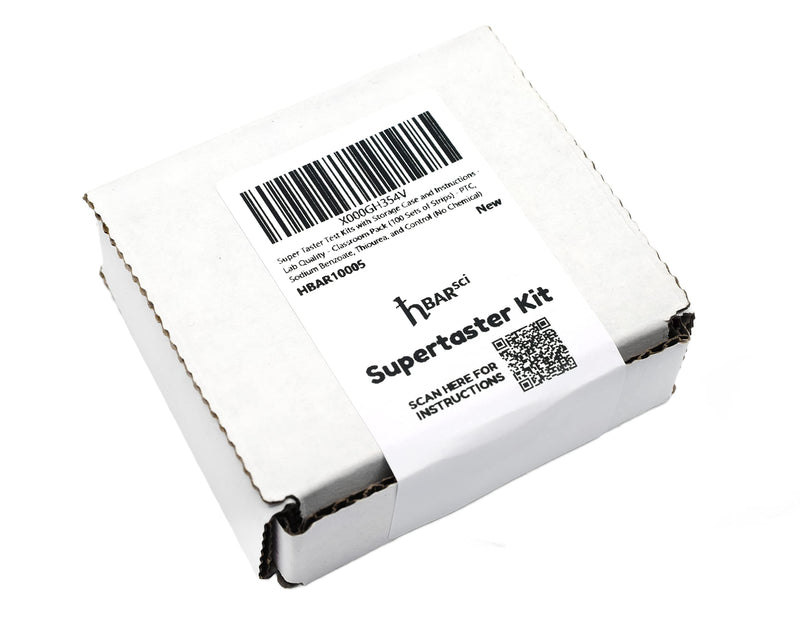 EISCO Super Taster Test Kit - PTC Paper Strips with Biodegradable Box & Instructions - Lab Quality - Classroom Pack - PTC Paper, Sodium Benzoate, Thiourea, and Control (No Chemical), 100 Strips Each - BeesActive Australia