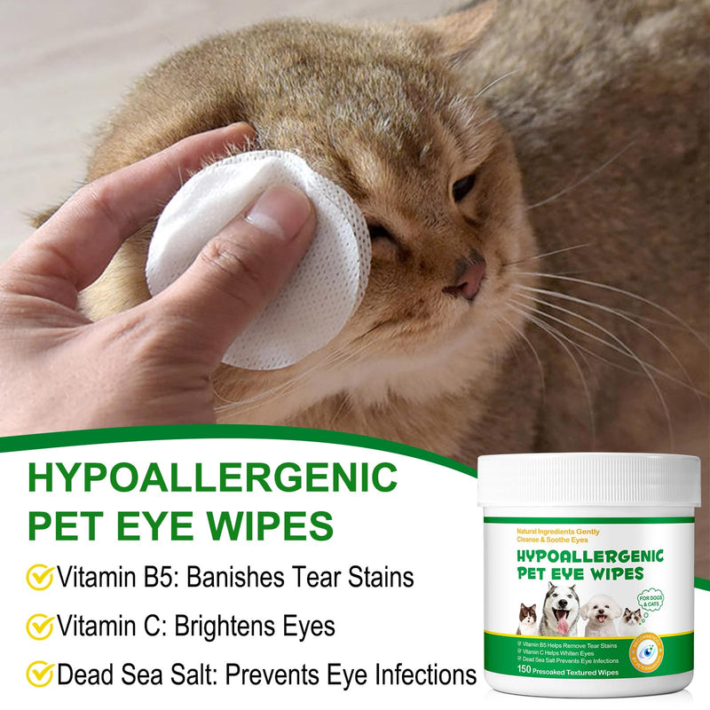 JSBNQRMZ Eye Care Finger Pads for Dogs, Pack of 150, Tear Stain Remover Balm for Pets, Mild Eye Cleaning without Irritation, Gentle, Herbal Eye Care for Dogs and Cats - BeesActive Australia
