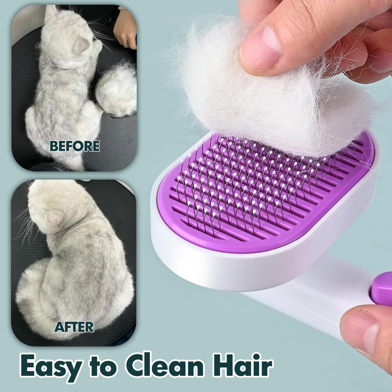 Katoggy Cat Brush, Cat Grooming Comb,Self Cleaning Cat Slicker Brushes for Shedding, One Click to Clean - BeesActive Australia