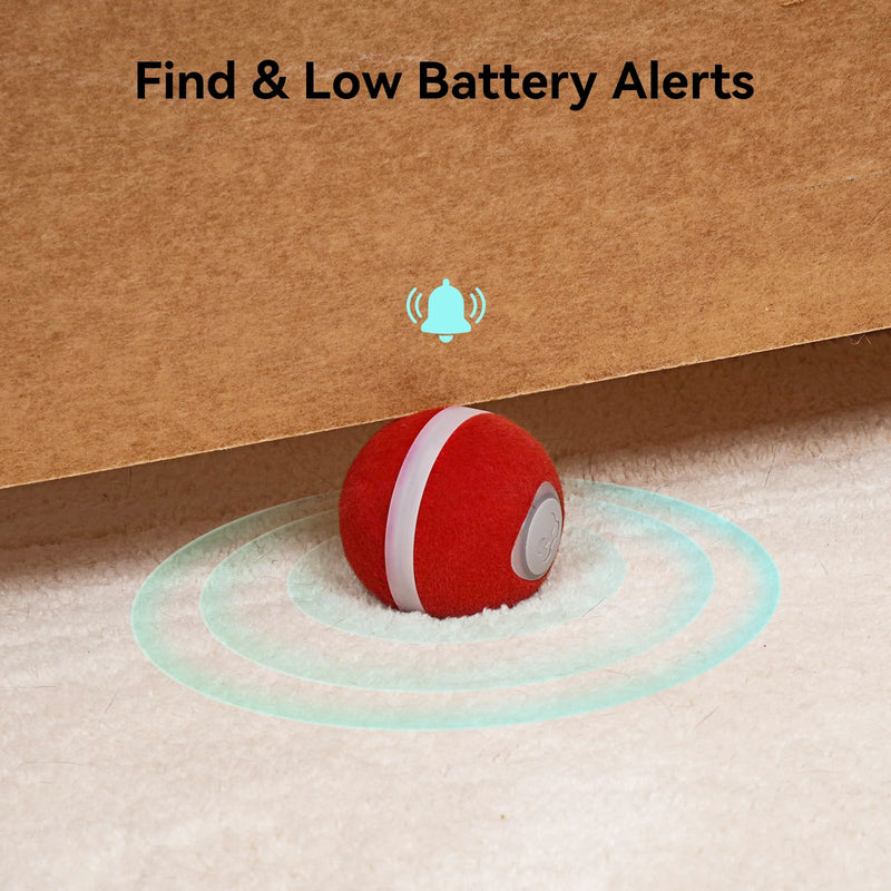 Cheerble 【2025 Upgrade】 Interactive Cat Ball Toy, Wicked Ball M3, Automatic Moving Ball Toy for Indoor Cat Kitten, Smart Anti-Depression Pet Toy Fun Gift with Light Red - BeesActive Australia