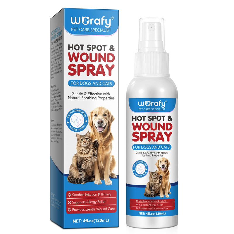 Hot Spot Care Spray for Dogs & Cats-Soothing Itch Relief for Skin Irritation,with Natural Tea Tree Oil & Aloe Vera