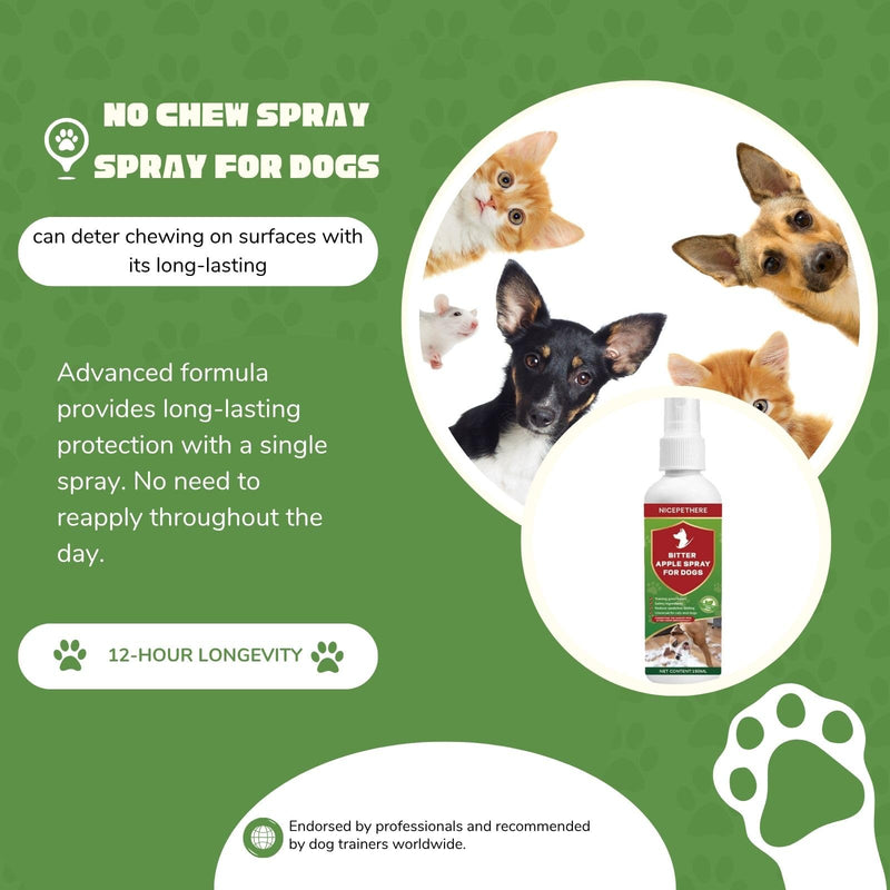 No Chew Spray for Dogs,Bitter Apple Spray for Dogs to Stop Chewing,Can Effectively Protect The Safety of Furniture,Plant,Shoes, Etc,Safe for People and Pets,Alcohol-Free, Indoor/Outdoor Use,150ML