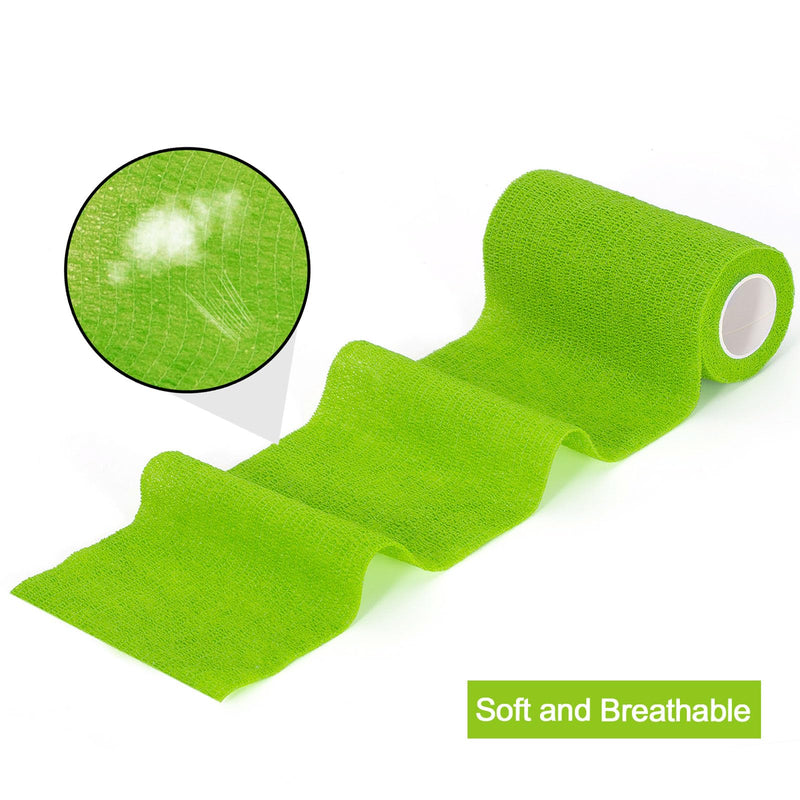 12 Rolls Self-Adhesive Bandage Self-Adhesive Bandage 10cm Cohesive Bandage Wrap First Aid Sports Injuries Adhesive Bandage Elastic Bandage Fixing Bandage Pet Vet Wrap for Horse Dogs Mixing - BeesActive Australia