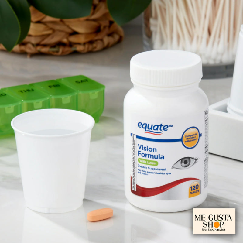 Equate Vision Formula with Lutein Tablets Dietary Supplement, 120 Count + me Gusta Sticker