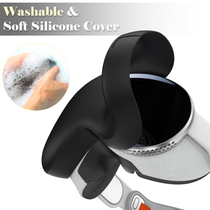 Case for Apple Vision Pro, Silicone Shockproof Anti-Scratch VR Headset Accessories Protective Cover Front Screen Protector Cover Compatible with Apple Vision Pro, Black - BeesActive Australia