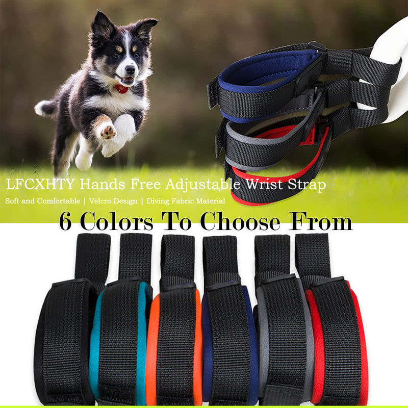 Hands Free Dog Leash Wrist Safety Strap, 2 Pack Soft Comfortable Diving Fabric Dog Leash Wrist Strap for Safe Walking (Blue & Red) Blue & Red
