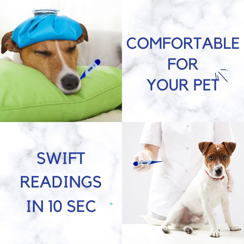 Digital Dog & Cat Thermometer - Veterinary Pets Thermometer for Dogs & Cats | Accurate & 10 Seconds Fast Temperature Detection with 3-Site Measurement | Waterproof Animal Thermometers - BeesActive Australia