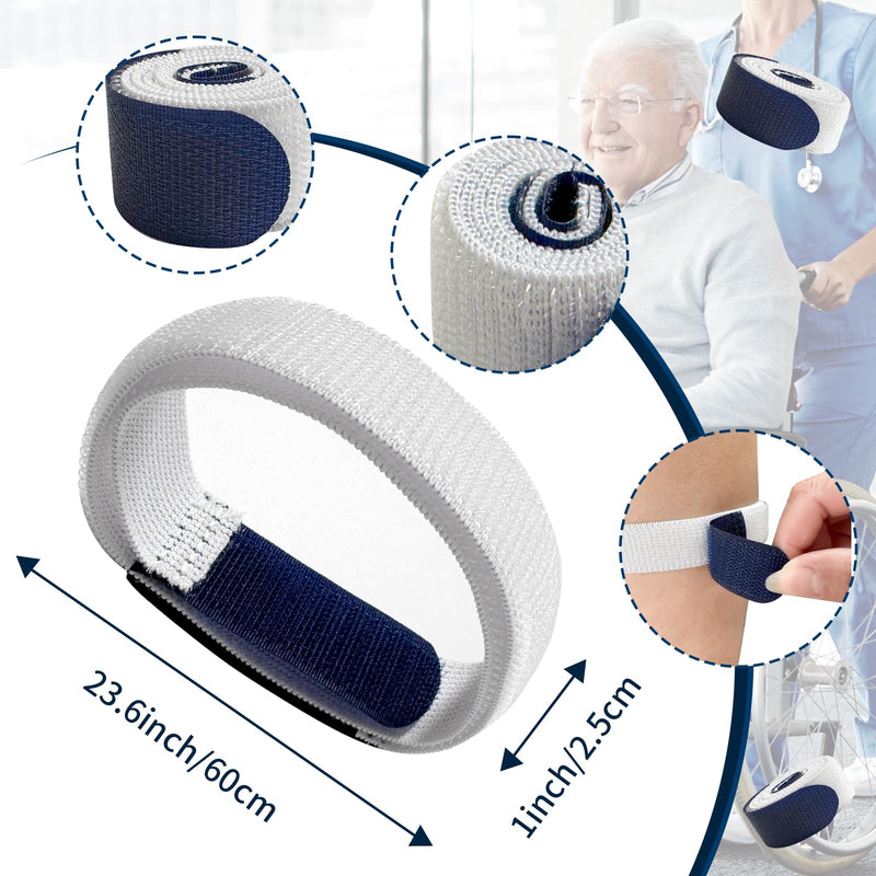 4 Packs Leg Bag Straps(Blue), Urine Drainage Bag Strap Catheter Leg Bag Straps with Soft Elastic Fabric Comfortable Silicone Grips for Men Women Blue - BeesActive Australia