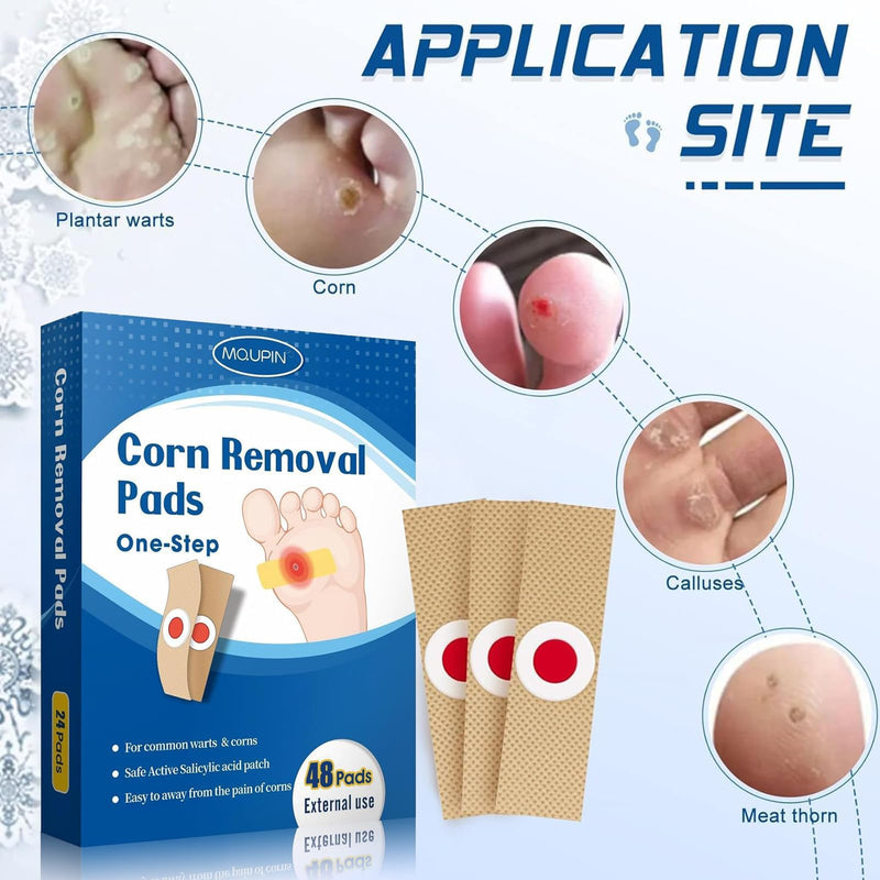 48 Count Corn Removal Pads for Feet and Toe, Corn Feet Remover for Extra Strength, Callous Remover - BeesActive Australia