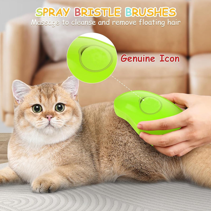 2024 New Cat Steamy Brush, 3-in-1 Cat Brush with Steam Cat Spray Massage Comb Multifunctional Steam Brush Self Cleaning Steamy Cat Brush for Long Hair and Short Hair Clean Pack of 2 - BeesActive Australia