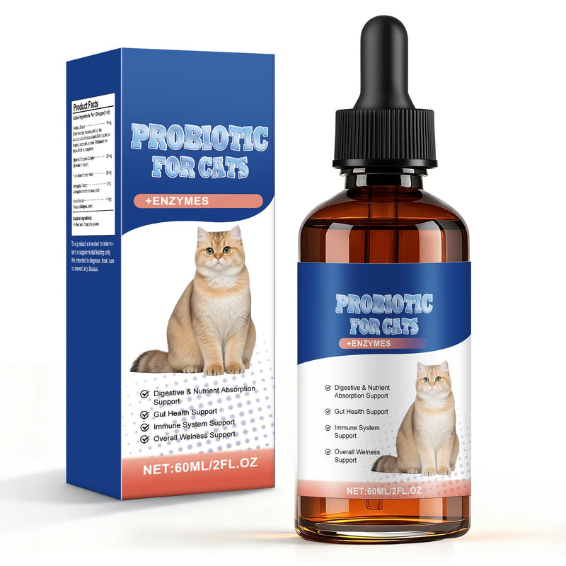 Cat Probiotics for Digestive Support - 60ml Probiotic for Cats with Digestive Enzymes & Prebiotics Supports Gut Health, Immune System 1
