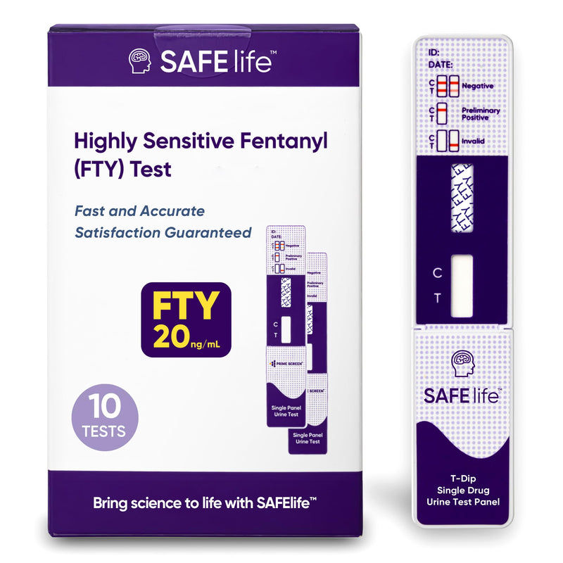 SAFE LIFE[10 Pack] FTY Single Panel Urine Test，Rapid Test Result in 5 Mins, Synthetic OPI Detecting Drug Testing Card, Cut-Off 20 ng/ml, Highly Sensitive Drug Test kit (10) 10