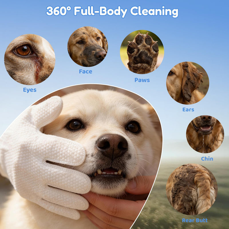 Dog & Cat Oral Care Bundle – Dental Water & Pet Cleaning Gloves Set for Daily Mouth Freshness & Gentle Grooming