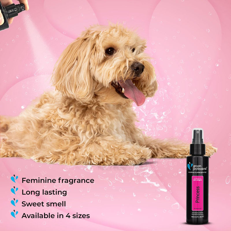 Groom Professional Princess Dog Perfume - Dog Perfume Spray - Fresh Fragrance Spray for Dogs Against Odor - Dog Perfume for Bitches - Contains Chamomile Extracts to Soothe Skin, 100ml 100ml (Pack of 1) - BeesActive Australia