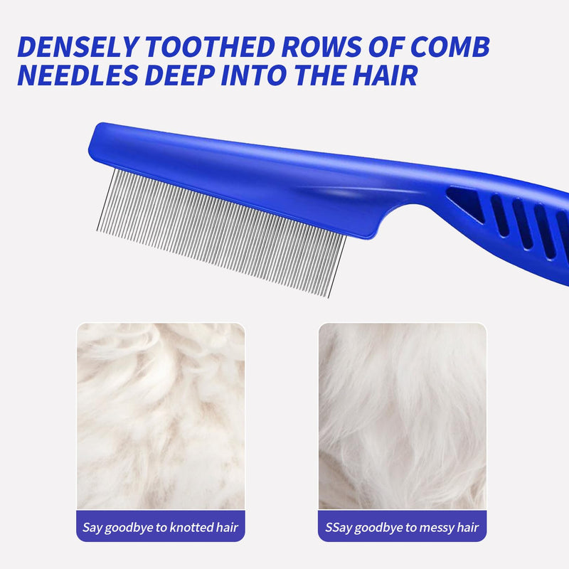 Pack of 4 blue flea combs for effective use against fleas, lice and dandruff, extra fine teeth, lice comb for children, professional nit comb and dandruff comb ideal for cats, dogs, optimal fur care - BeesActive Australia