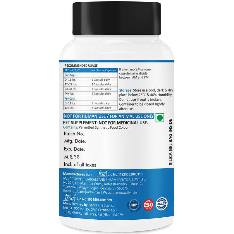 Curcumin Capsules for Dogs and Cats | Supports Antioxidant & Inflammatory Balance | Veterinary Supplement | 100 Capsules