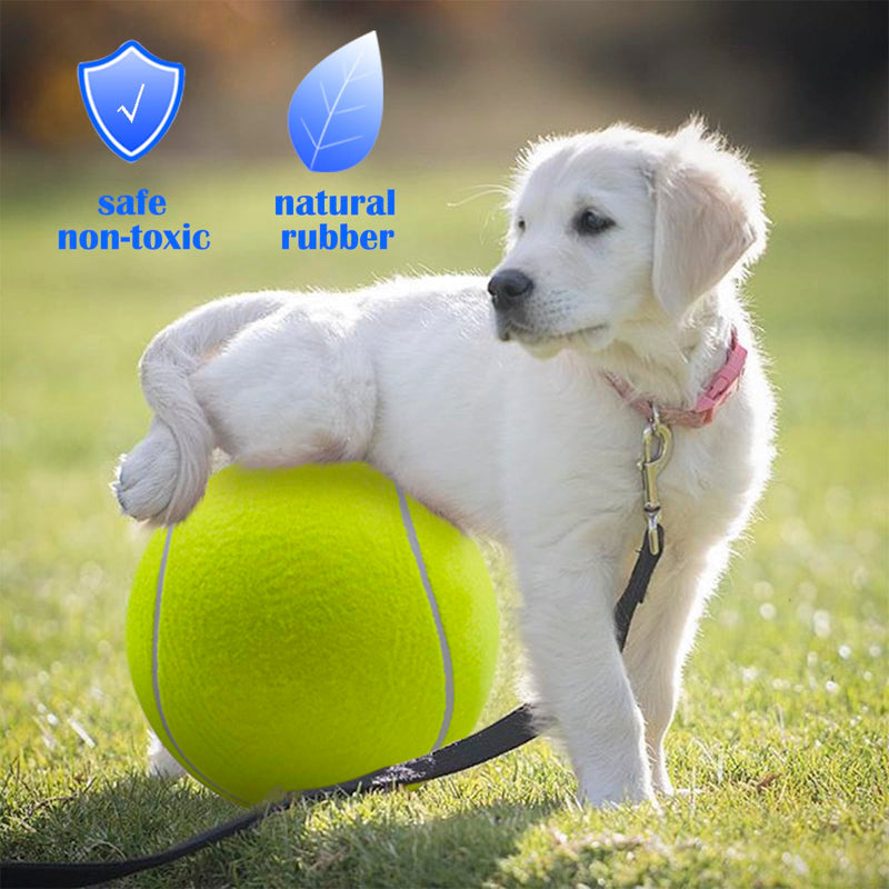 Giant 9.5" Dog Tennis Ball Large Pet Toys Funny Outdoor Sports Ball with Inflating Needles for Small Medium Large Dog 9.5 inch Yellow