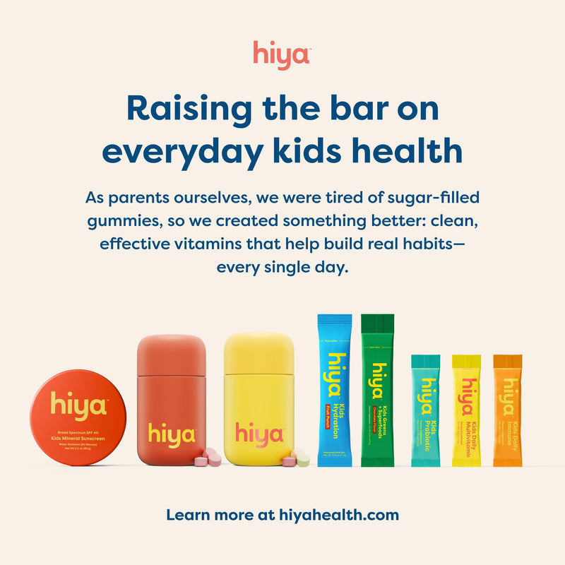 HIYA Kids Multivitamin Tablets, 60 Day Refill Supply for Toddlers & Kid | 15+ Essential Vitamins & Minerals with Fruits & Veggies for Ages 2+, Supports Growth, Development & Immune, 0g Sugar Fruit Multi-Flavor 30 Count (Pack of 2)