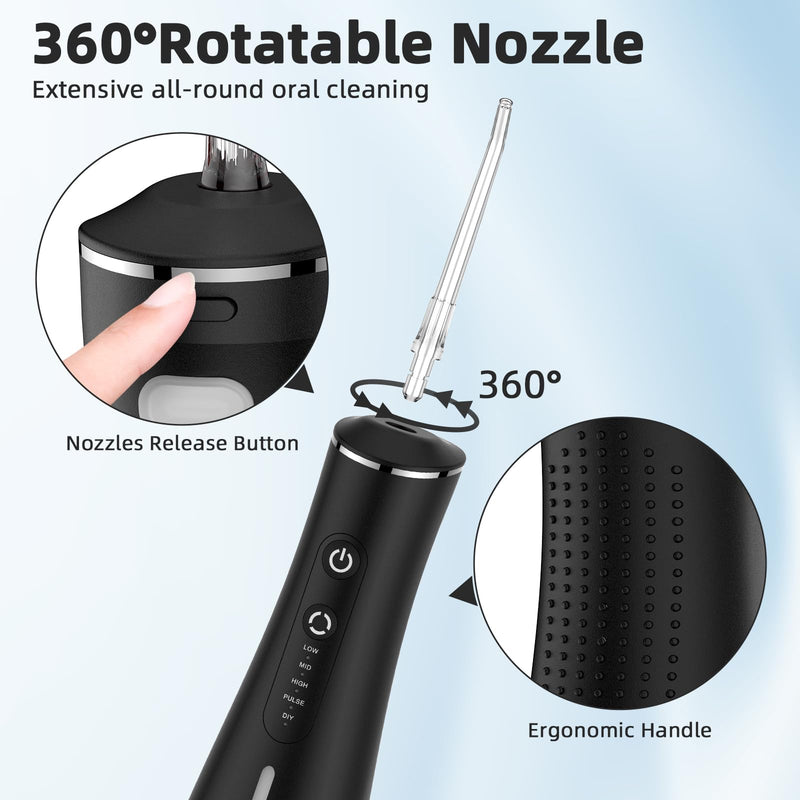 Water Flosser for Teeth Cordless Rechargeable Electric Tooth Flosser 4 Modes